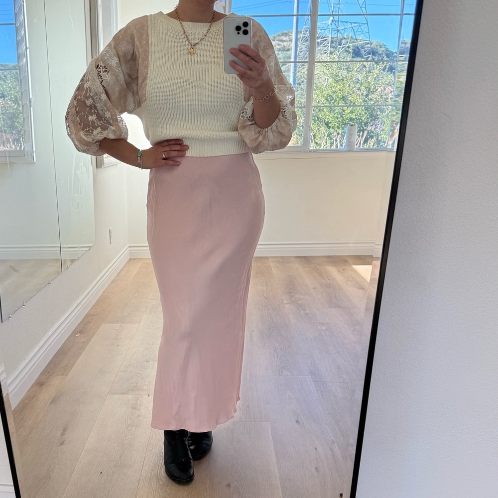 Anthropologie Blush Midi Skirt